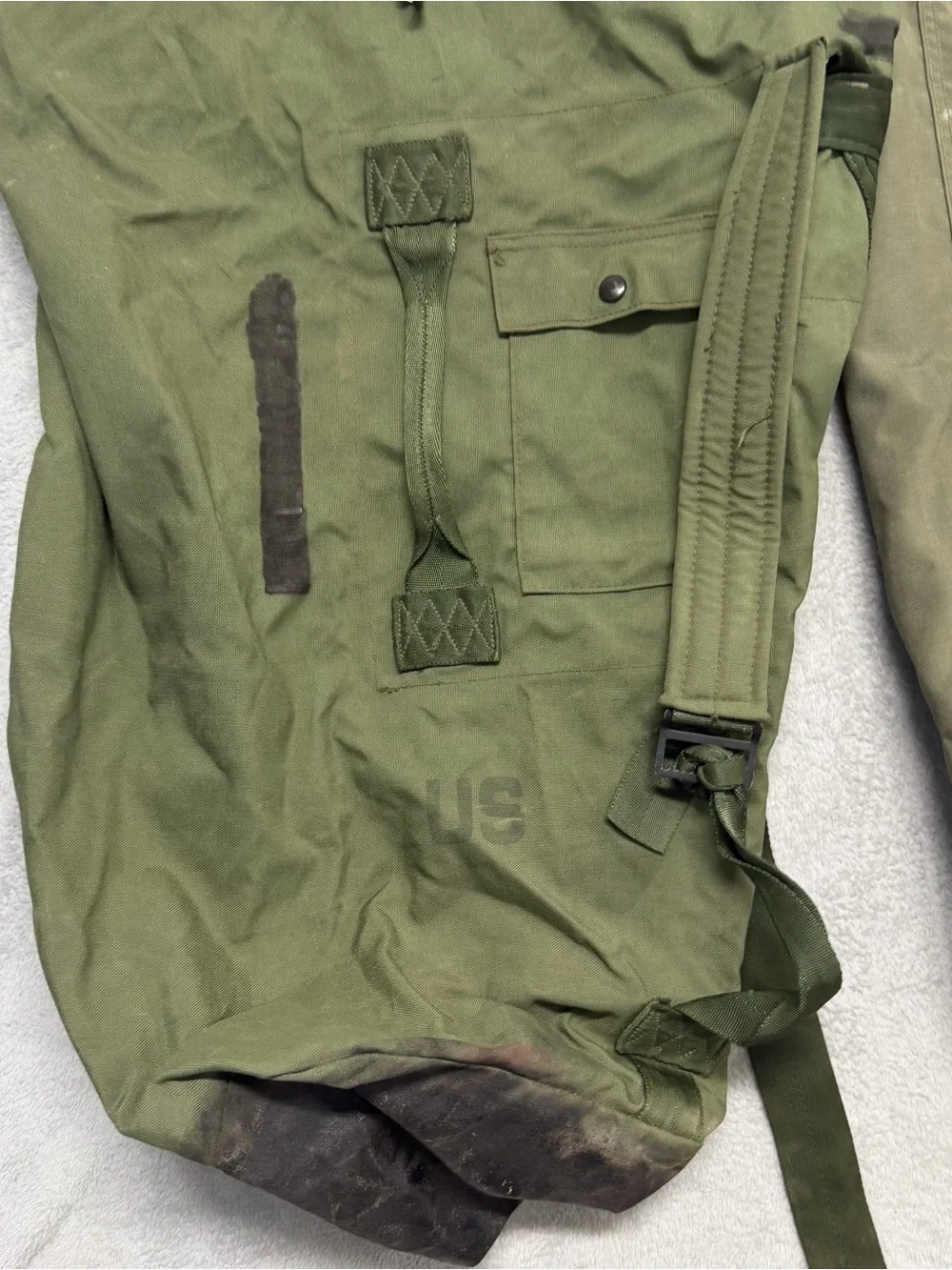 Lot of 2 USGI OD Green Nylon Duffel Bags Sea Garrison Duffle Equipment